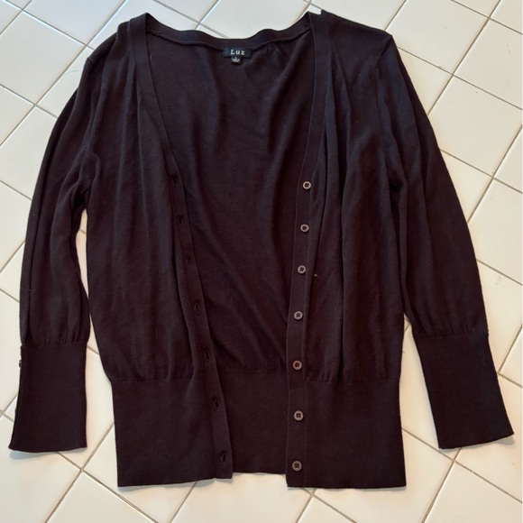 LUX Women's Black Cardigan - Picture 5 of 9